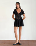 image of Geni Mini Dress in Regal Lace Black