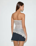 Image of Gentaya Frill Bandeau Top in Neutral Sequin