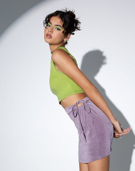 MOTEL X OLIVIA NEILL Tapi Crop Top in Solarized Green and Blue