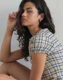 image of Gingka Mini Dress in Pastel Blue Tartan