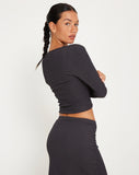 image of GInny Top in in Crinkle Charcoal