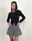 Image of Raffita Mini Skirt in Pinstripe Grey