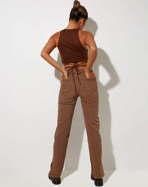 Image of Giwta Crop Top in Lycra Cocoa