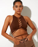 Image of Giwta Crop Top in Lycra Cocoa