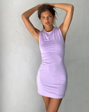 Image of Gleny Racer Neck Bodycon Mini Dress in Slinky Lilac