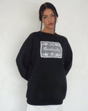 Image of Glo Oversized Sweatshirt in Black with Heartbreaker Graphic