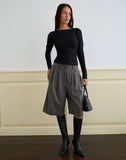 Image of Gomira Long Sleeve Top in Black with Lace Trim
