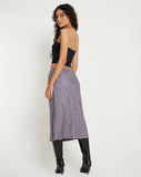 IMAGE OF Goyara Midi Skirt in Satin Grey Ridge