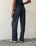 Image of MOTEL X JACQUIE Graba Straight Leg Trouser in Sketchy Stripe Black