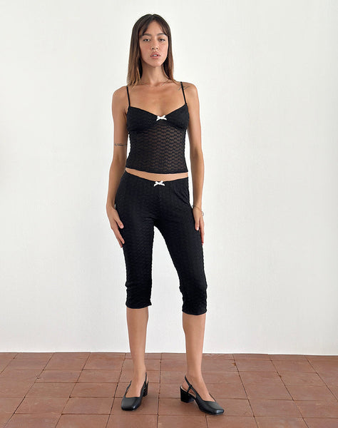 Image of Asih Capri Trousers in Black Heart Lace