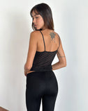 Image of Grafika Cami Top in Black Heart Lace