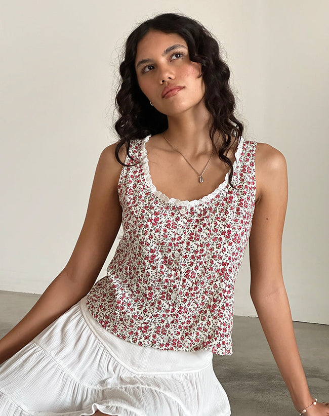 Image of Grodita Vest Top in Pretty Ditsy