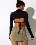 IMAGE OF Guida Mini Skirt in Mixed Animal Flock Olive