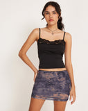 Image of Guida Bodycon Stretch Mini Skirt in Renaissance Cherub Charcoal