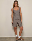 Image of Ganita Vest in Pinstripe Brown