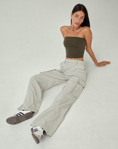 MOTEL X JACQUIE Fabio Wide Leg Cargo Trousers in Grey