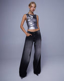 Image of Hagne Vest Top in Metallic Silver