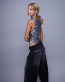 Image of Hagne Vest Top in Metallic Silver