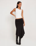 Image of Cinta Low Rise Midi Skirt in Black