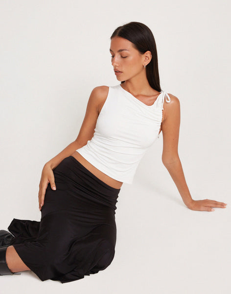 Image of Hagne Crop Vest Top in Off White