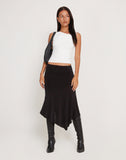 Image of Cinta Low Rise Midi Skirt in Black