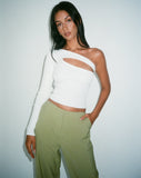 image of MOTEL X OLIVIA NEILL Haimi Top in Rib Star White