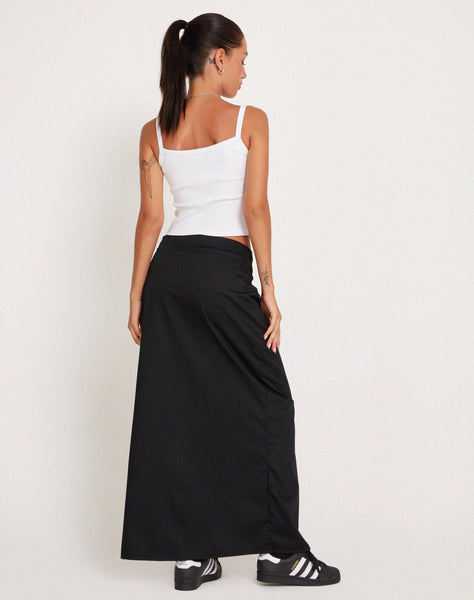 Image of Haisley Cargo Maxi Skirt in Black