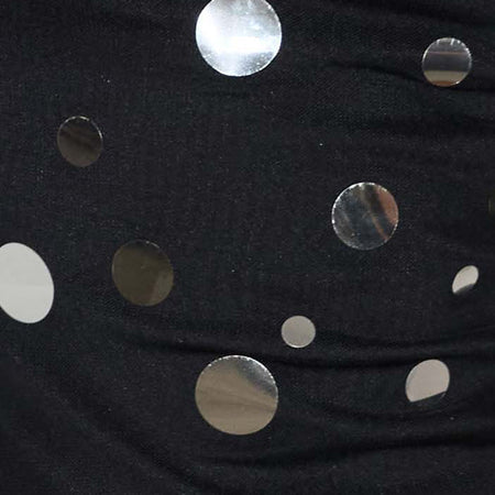 Hala Top in Black with Silver Polka Dot Foil