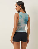 Image of Hala Top in Hibiscus Wave Blue
