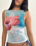 Image of Hala Top in Hibiscus Wave Blue