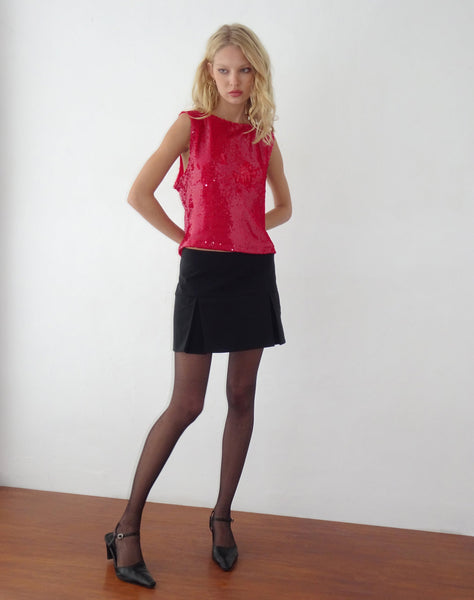 Image of Hala Vest Top in Sequin Red