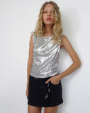 image of Hala Vest Top in Silver Chrome