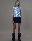 image of Hala Vest Top in Silver Chrome