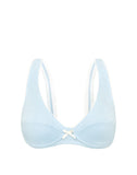 Image of Halai Underwire Bra in Pointelle Blue with Bow