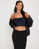 Image of Halusi Crop Top in Pretty Petal Flock Black