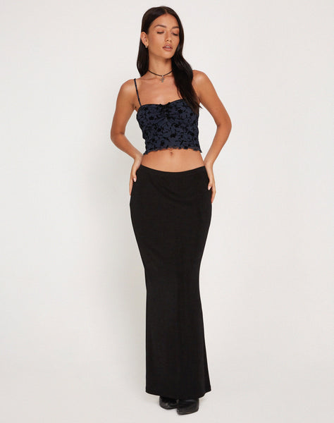 Image of Halusi Crop Top in Pretty Petal Flock Black