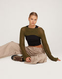 Image of Hanita Bolero Top in Olive Green