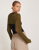 Image of Hanita Bolero Top in Olive Green