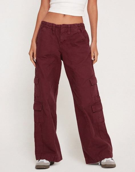 Images of Hansa Cargo Trouser in Burgundy