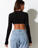 IMAGE OF Hanta Crop Top in Crepe Black