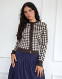 Image of Hanudia Cardi in Gingham Brown