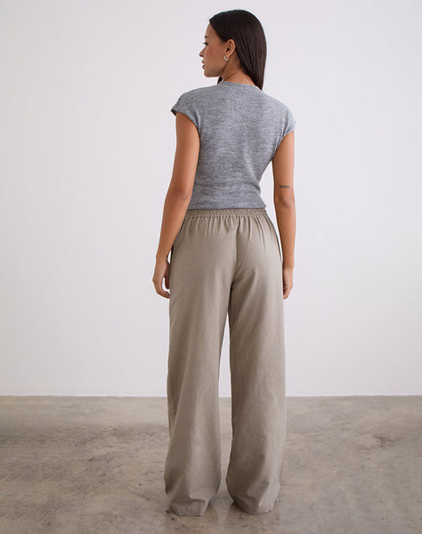 Image of Wasic Wide Leg Trouser in Biscotti