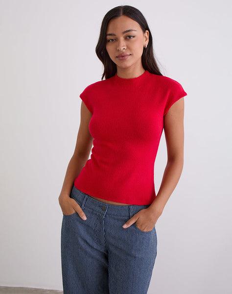 Image of Hanuva Top in Knit Red