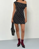 Image of Hari Mini Dress in Irregular Stripe Grey Black