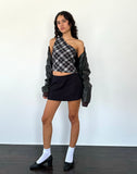 Image of Harini One Shoulder Top in Black White Check