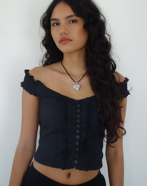 Image of Alderidge Bardot Corset Top in Black