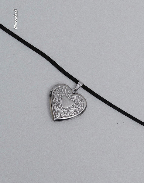 Image of Harley Cord Heart Locket Necklace by Gemini Jewels