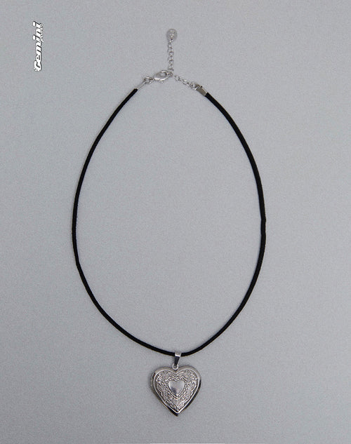 Image of Harley Cord Heart Locket Necklace by Gemini Jewels