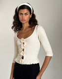 Image of Harpan Rosette Top in Ivory