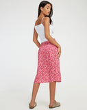 image of Harriet Midi Skirt in Ditsy Floral Pink